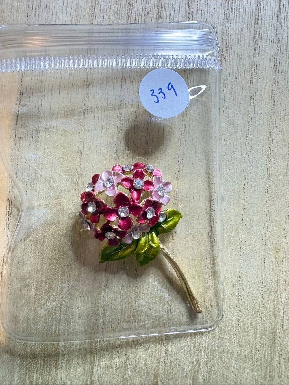 Pink Floral Crystal Bouquet Brooch - Women Jewelry